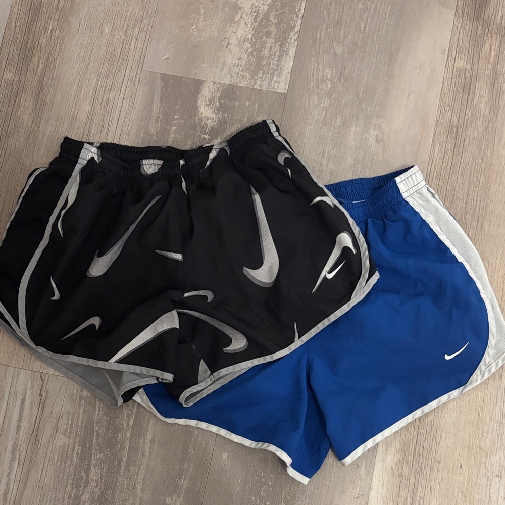 Nike Black and Blue Athletic Shorts